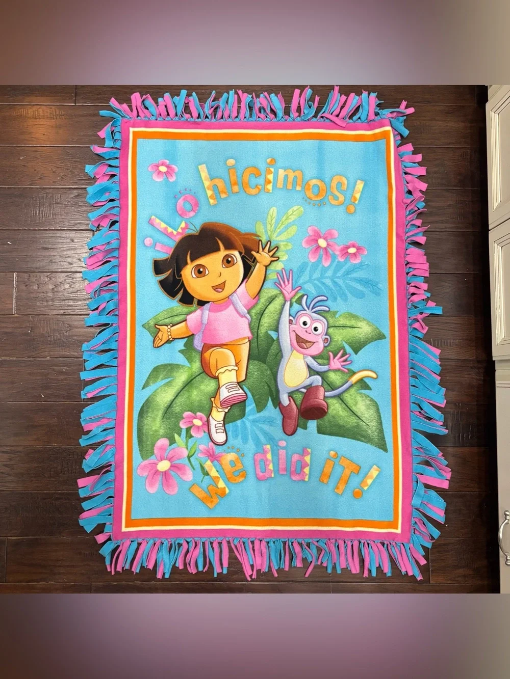 Nickelodeon Dora the Explorer & Boots Fleece Kids Throw Blanket Vintage